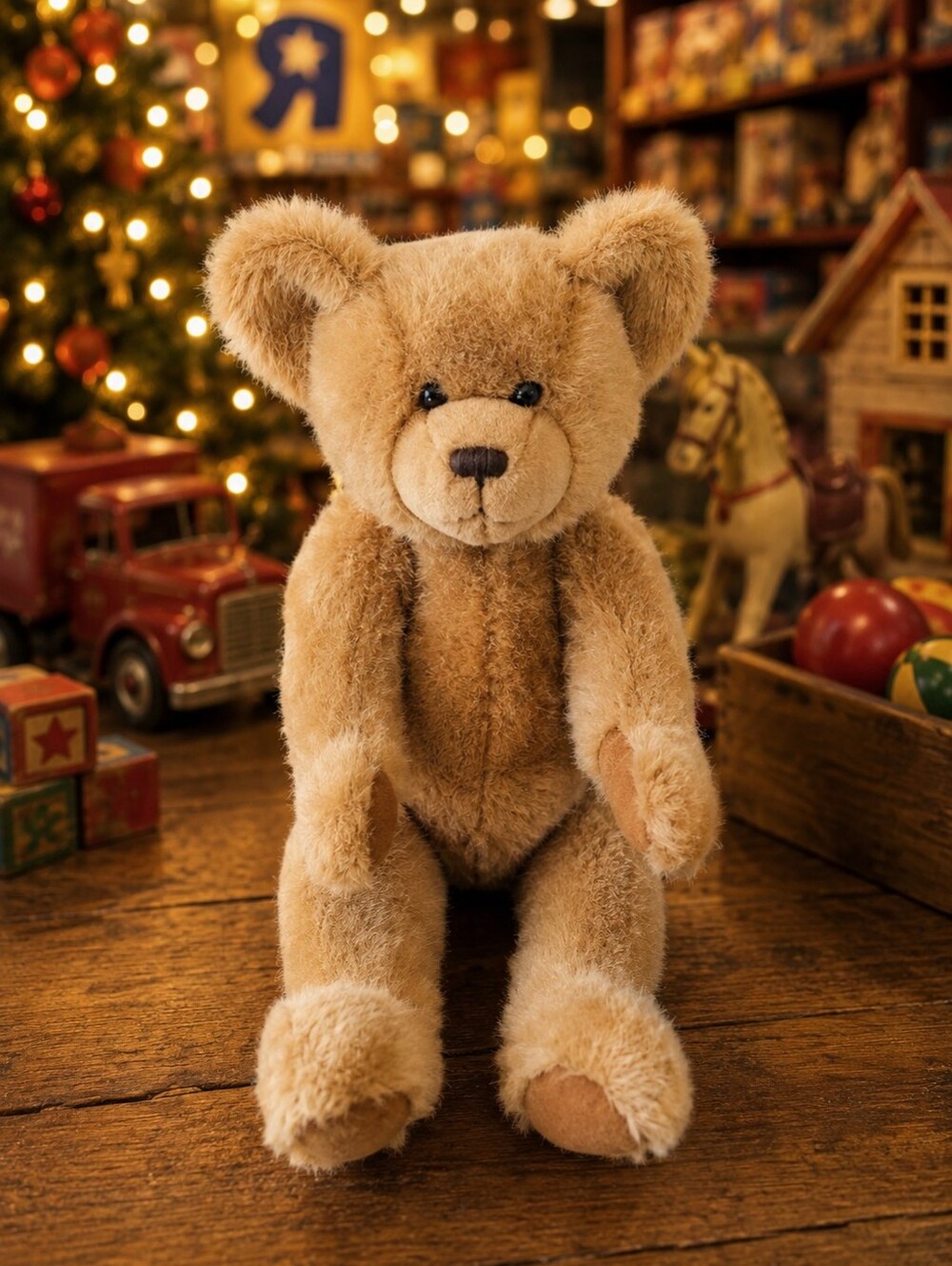 Vintage Toys R Us Teddy Bear 18" Plush Embroidered Paw Retro Store Collectible
